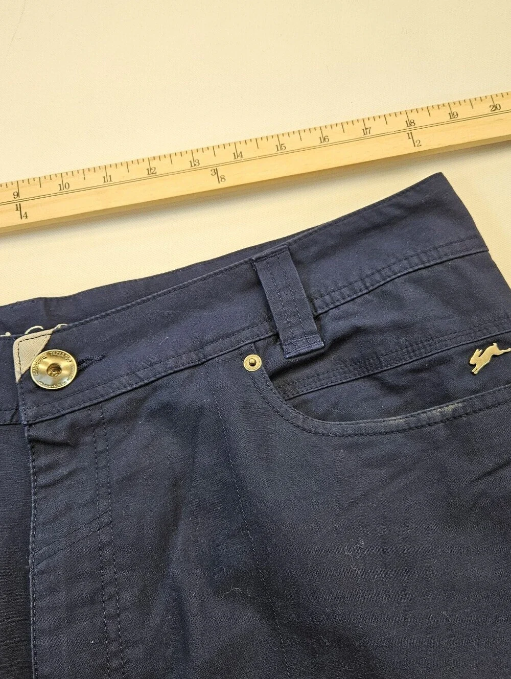 A. Tiziano Deep Navy Blue Pants Size 38 Men's 100% Cotton